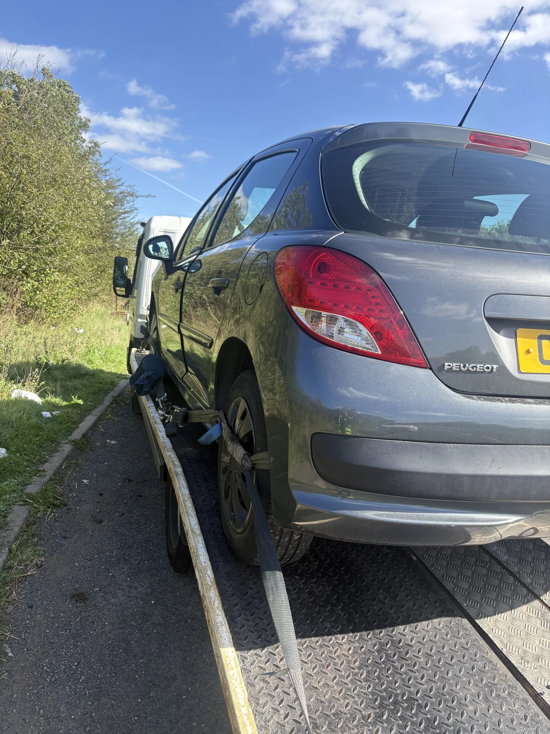 Vehicle recovery service attending a roadside breakdown